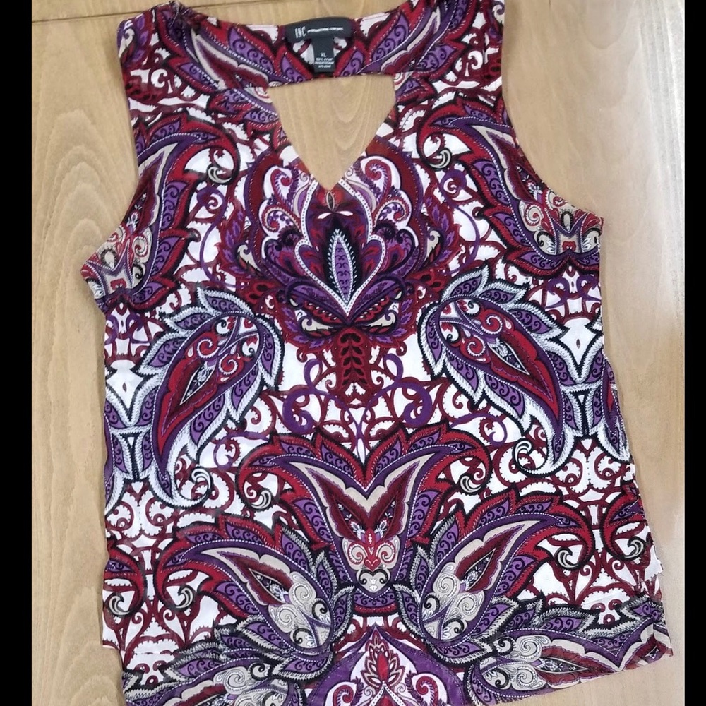 (3/$23) INC pattern sleeveless blouse.